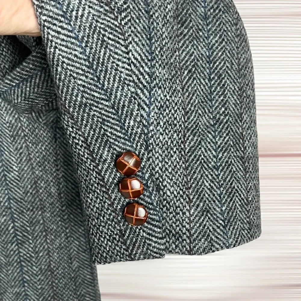 Boston Traders Men's Gray Wool Tweed Single Breasted Lined Sports Coat Blazer